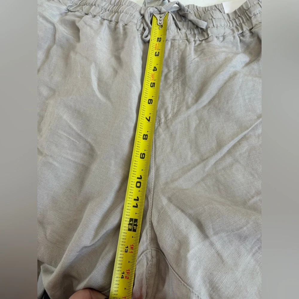 NEW Lane Bryant Wide leg Pull on Linen Pants Sand‎ Tan Minimalist Neutral 0237 - Picture 7 of 10